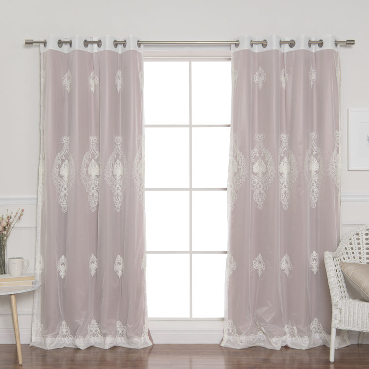 Astoria Grand Shah Damask Blackout Thermal Grommet Curtain Panels